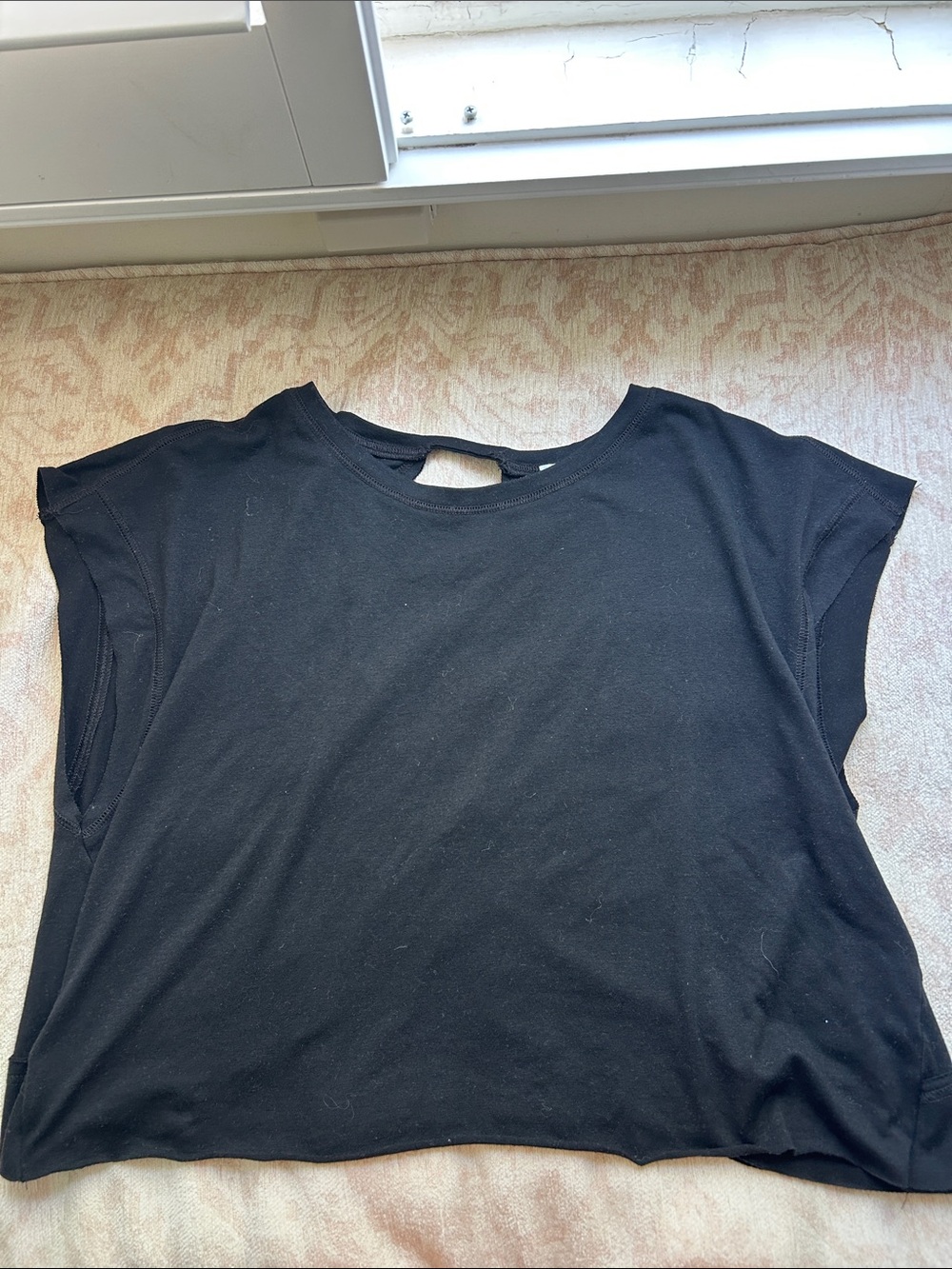Amazon Women’s Black Boxy Crop Tee with Back Cutout